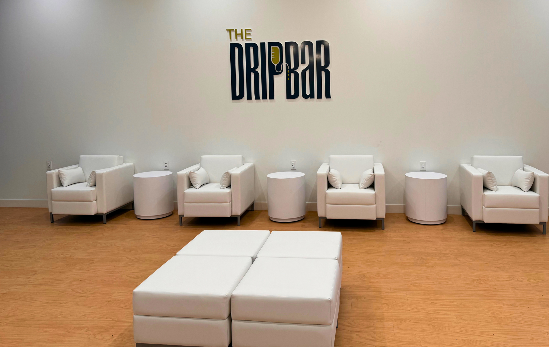The waiting room in the Drip Bar Owasso location